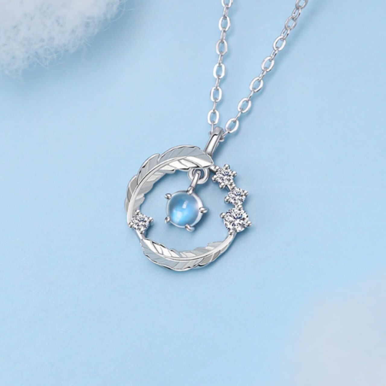 【fn015】フェザージルコン ペンダントネックレス