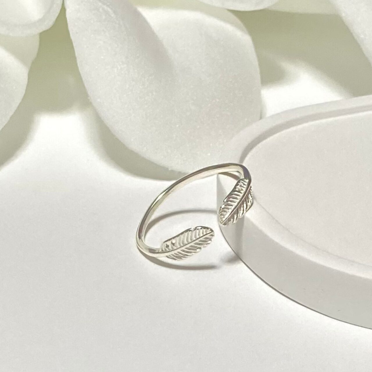 【fr015】シンプルフェザーシルバーリング - 画像 (3)