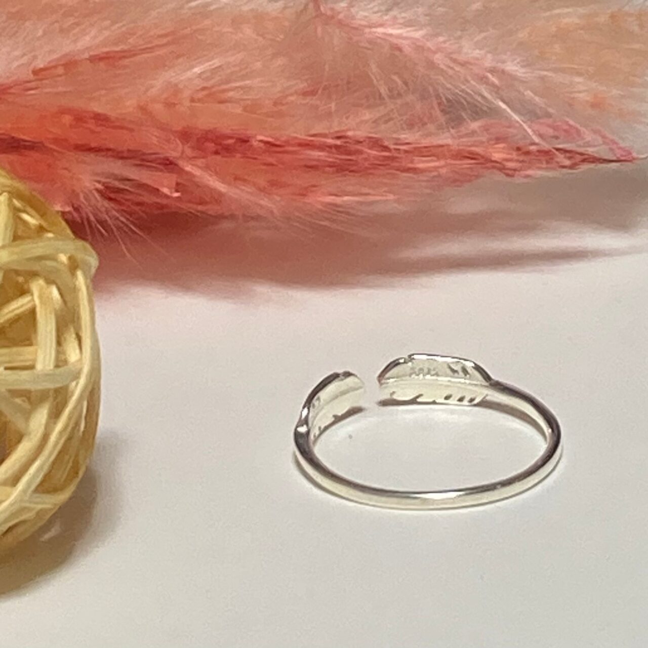 【fr015】シンプルフェザーシルバーリング - 画像 (5)