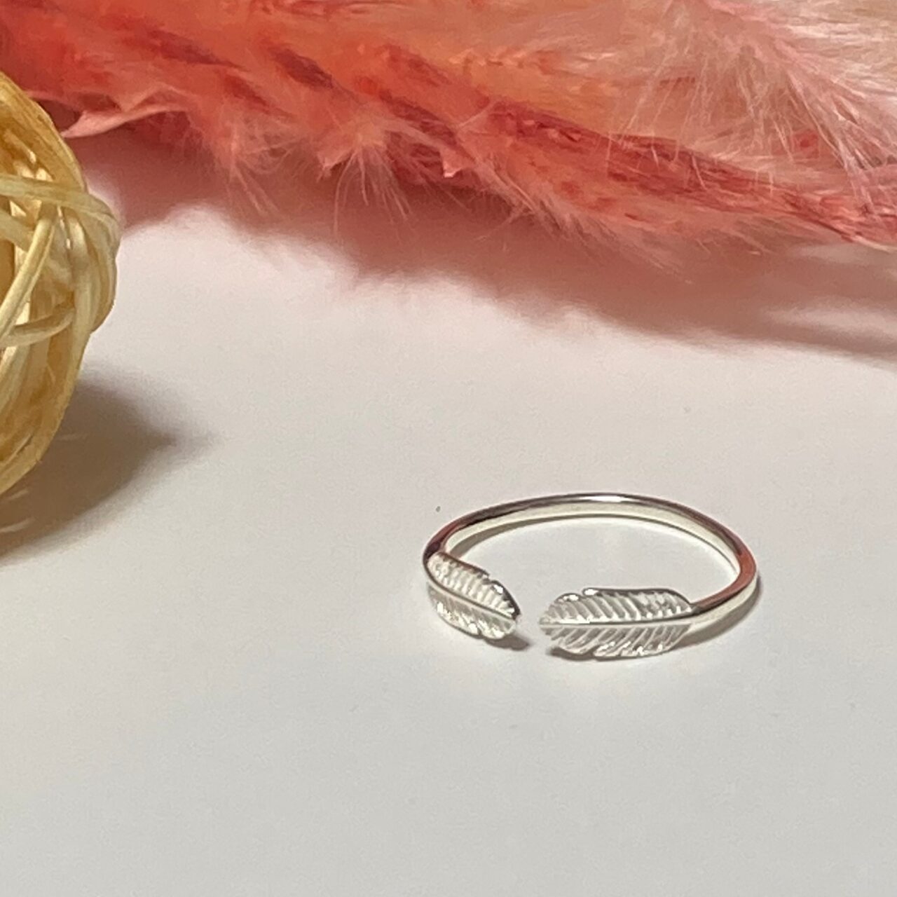 【fr015】シンプルフェザーシルバーリング - 画像 (6)
