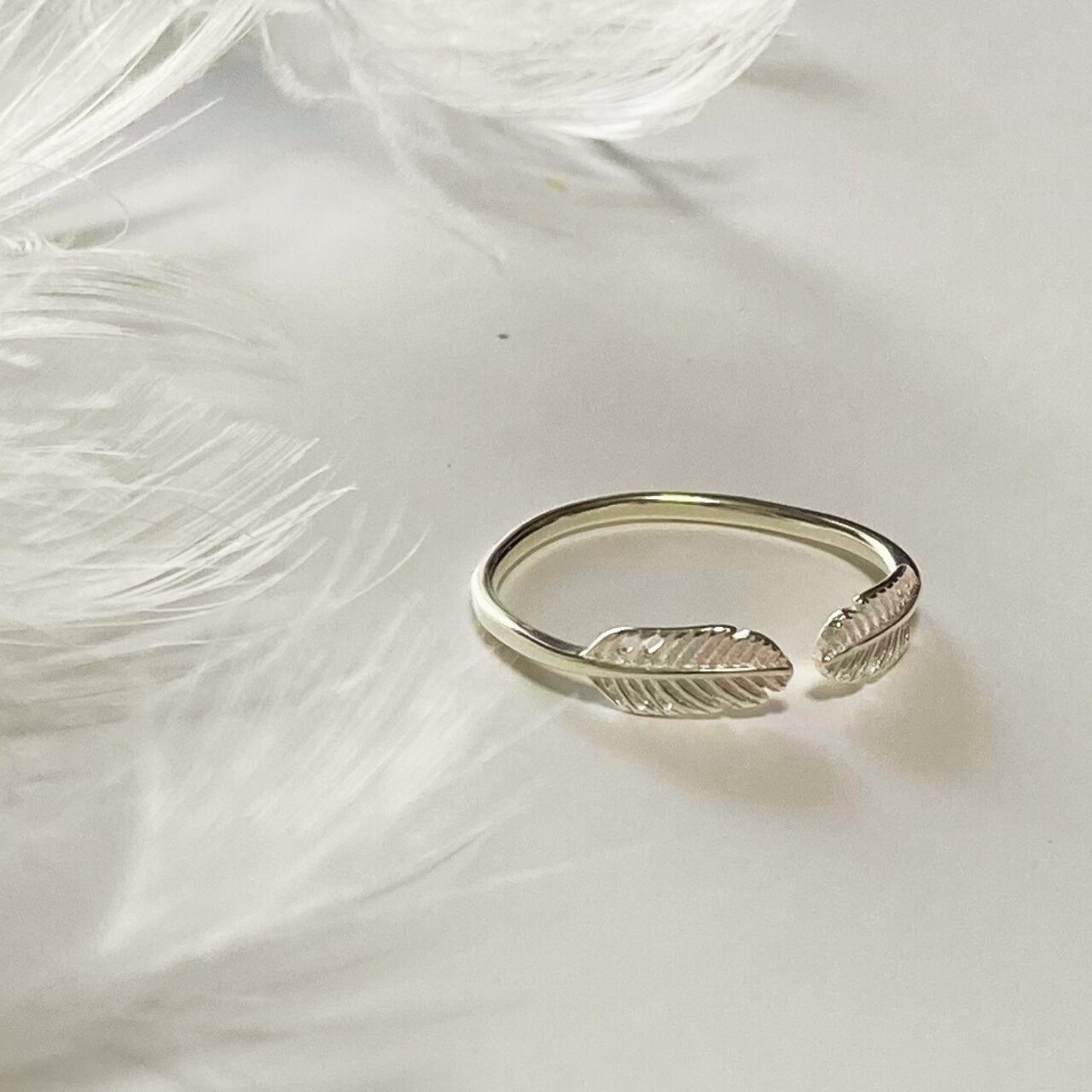 【fr015】シンプルフェザーシルバーリング